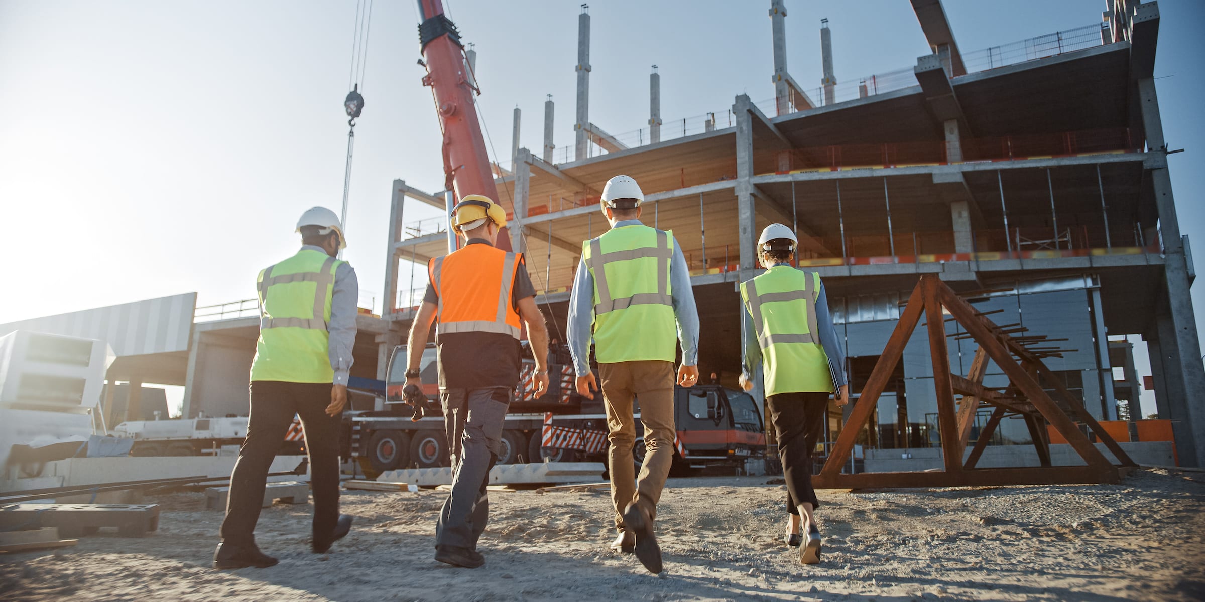 Workers on a building site