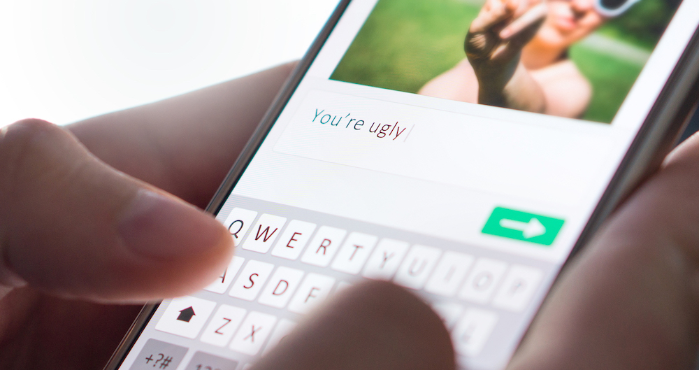 Phone user typing
