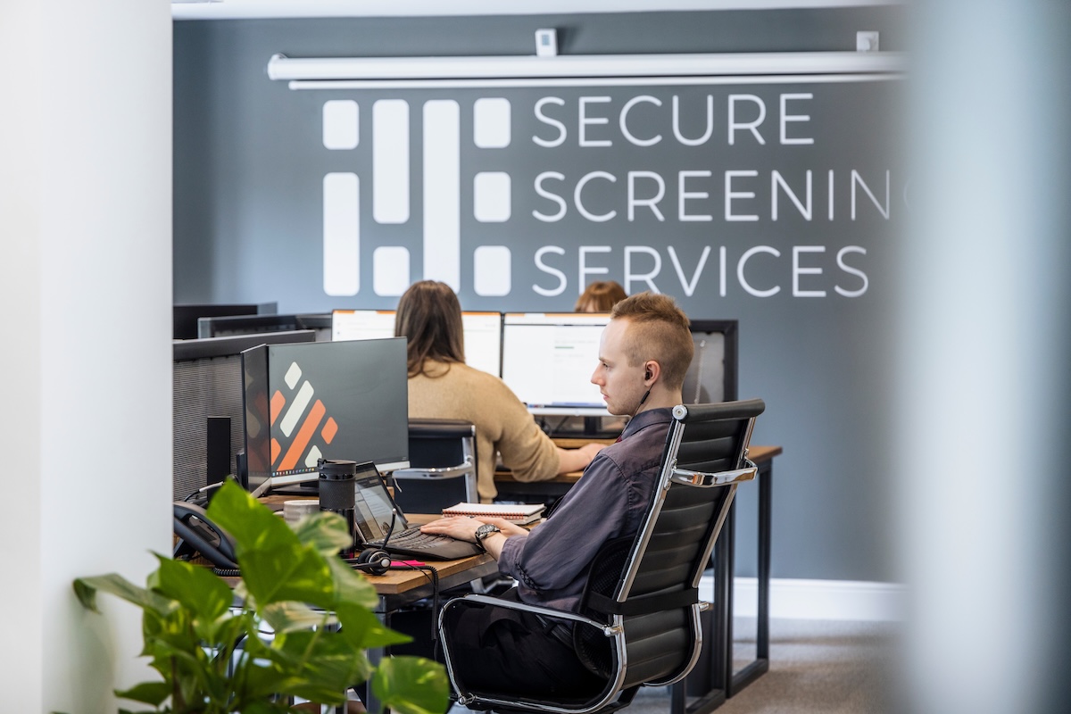 Team working at screens