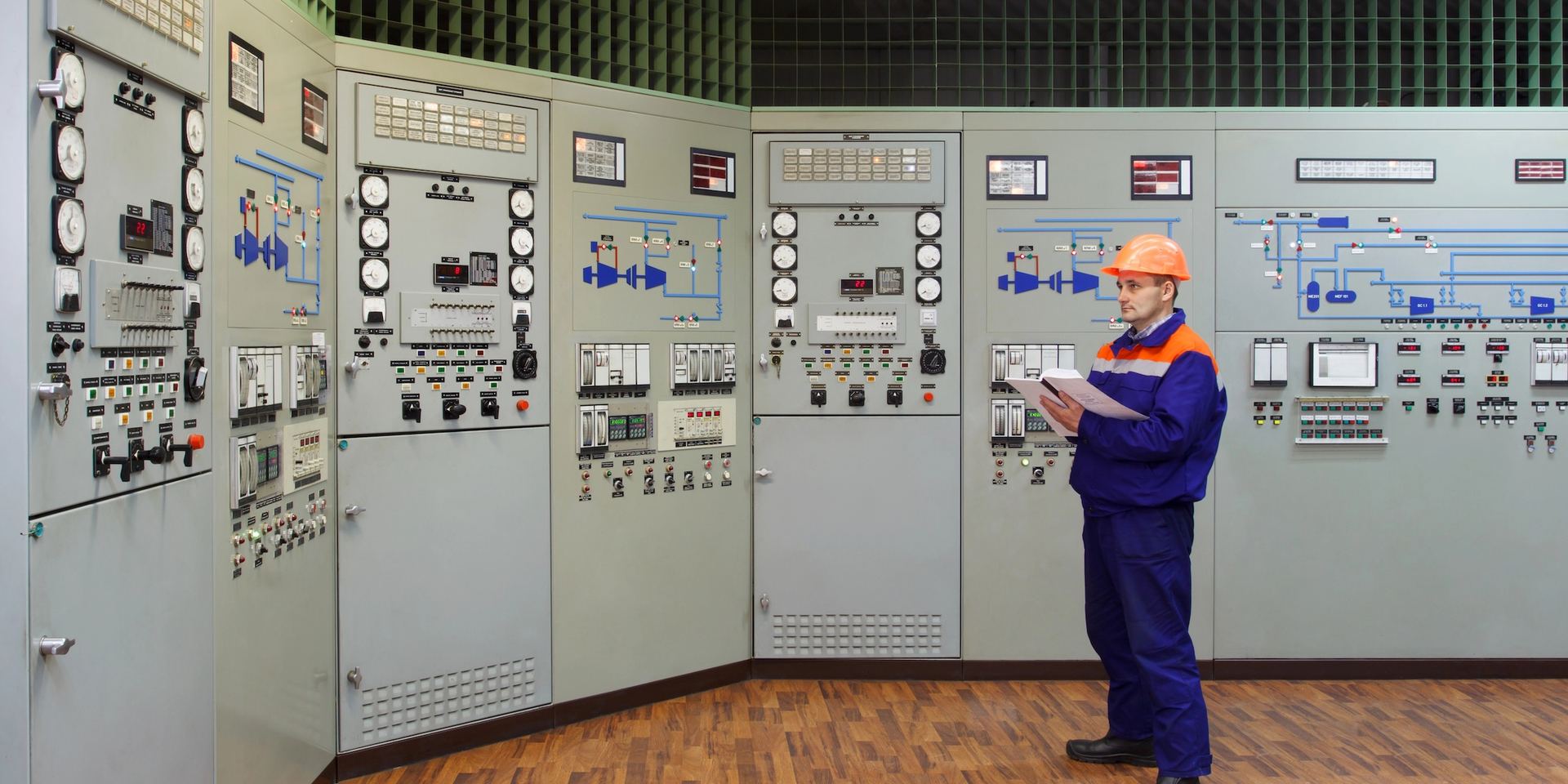 Worker in Nuclear control room
